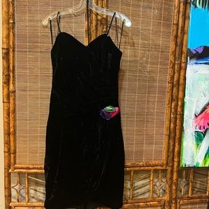 Darcy Vintage Black Velvet Cocktail Dress